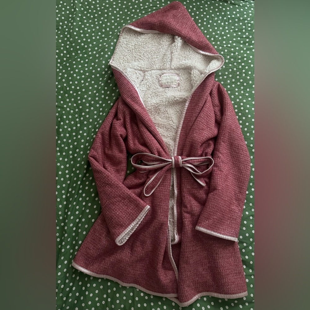 Pure + Good Robe Womens Size XS/S Red Open Front Belted Anthropologie